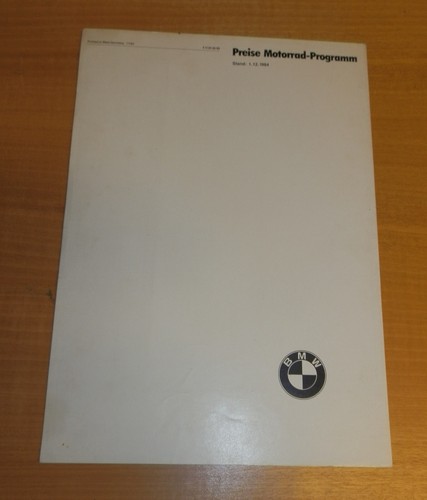 Bmw preise 1984 motorräder - preise,